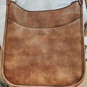 Brown Caitina Vegan Leather Shoulder or Crossbody handbag